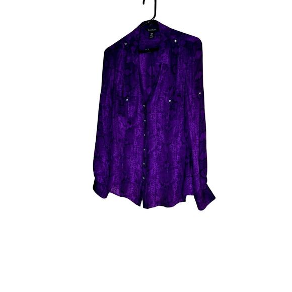 White House Black Market Purple Blouse - Picture 1 of 9